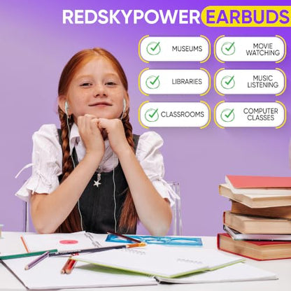 5 Pack Bulk Wired Earphones, In Ear Earbud Headphones with 3.5mm Jack, 4ft Tangle Free Cable, Comfortable Fit, Affordable and Cost Effective, Ideal for School Classroom Testing Students, Black
