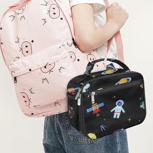 Kids Lunch Box for Boys Girls Lunch Bag Insulated Durable Lunchbox Children Lunch Tote Bag for School Astronaut - color: Astronaut