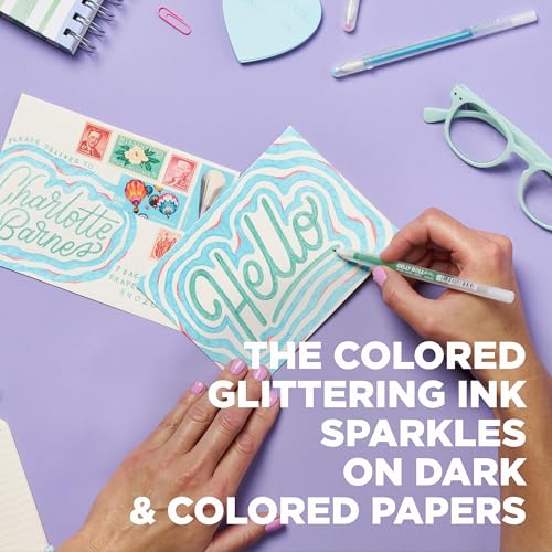 SAKURA 57913 16-Piece Gelly Roll Stardust Assorted Colors Cube Collection Glitter Pen Set - style: 16 Stardust Pens