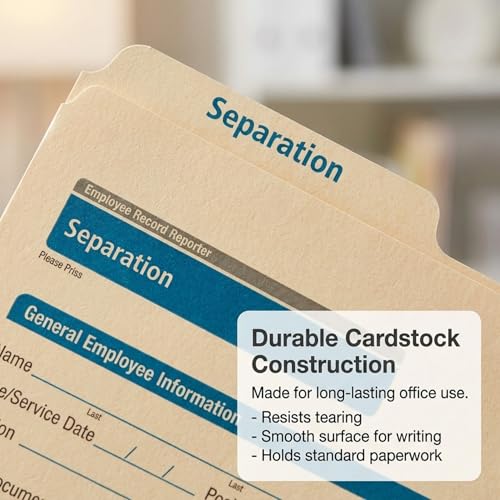 ComplyRight Separation Folder, Pack of 25 | 9-1/2" x 11-3/4", Document Filing Folder for Businesses, HR Employee Management Documentation Office Supplies - style: Separation