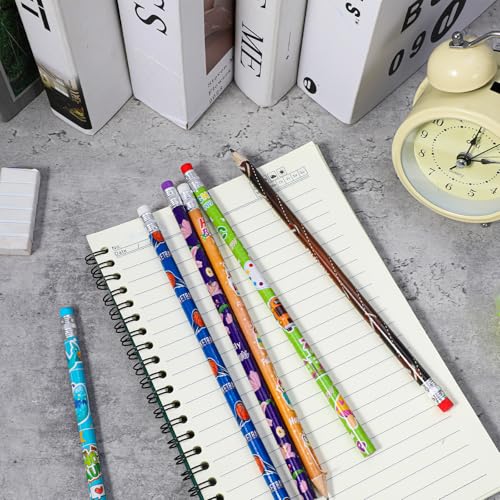 180 Pcs Colorful Wooden Pencils with Erasers, No.2 HB Multicolor Pencils Bulk for Learning Supplies, Rewards, Teacher Gifts & Party Favors