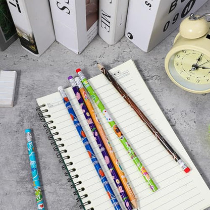 180 Pcs Colorful Wooden Pencils with Erasers, No.2 HB Multicolor Pencils Bulk for Learning Supplies, Rewards, Teacher Gifts & Party Favors