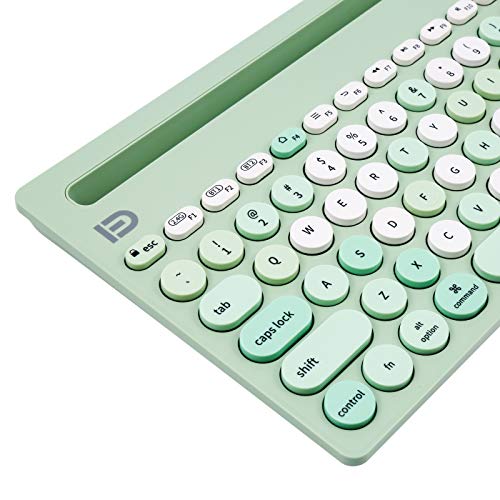 HUO JI Wireless Keyboard Multi-Device, Bluetooth and 2.4G Dual Mode for iPad, Switch to 3 Devices for Cellphone, Tablet, PC, Smart TV, MacBook iOS Android Windows, Green - color: Green