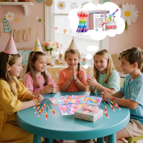 BenLouis 24 Hippie Boho Mini Coloring Books Kids with 24 Stacking Crayons Retro Daisy Party Favors Activity Books Bulk for Kids Two Groovy Goodie Bag Gift Stuffer Classroom Reward - style: Hippie Boho