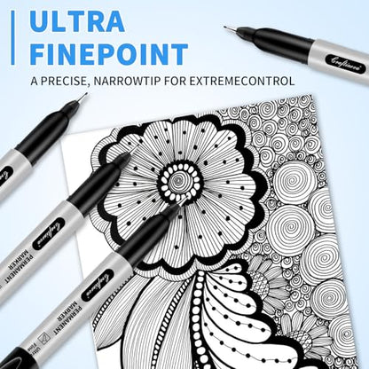 Black Ultra Fine Point Permanent Markers, Extra Fine Tip, Quick Drying and Waterproof, Fade Resistant Perfect on Paper, Glass, Metal, Plastic, Wood, Office & School Use, 16 Pack - size: 1 Count (Pack of 16)