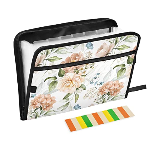 13 Pockets Expanding File Folder Pink Blush Flowers with Labels Accordion File Folder Document Organizer Letter Size A4 Papers Expandable File Keeper g306911309p705c746s1601 - color: Multicolor 16