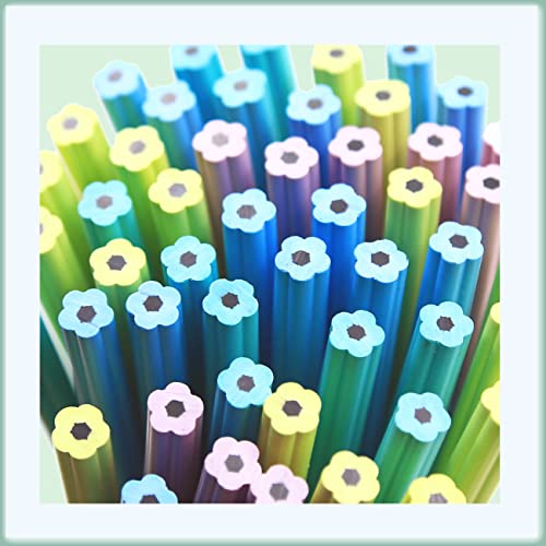 Flower Shaped HB Pencils for Kids, Cute School Supplies, 12 Count | Unique Petal-Like Shavings Design, Encourages Creative Learning, Classroom Prizes, Birthday Gifts, Party Favors - style: Flower Pencils
