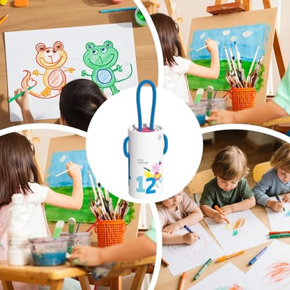 Washable Crayons 12 Pieces – Twistable No Sharpen, Easy Hold Kids Classroom, Kindergarten Home Travel Back School | Kids Classroom Kindergarten Home Travel Back School Party Favors Stocking Stuffer
