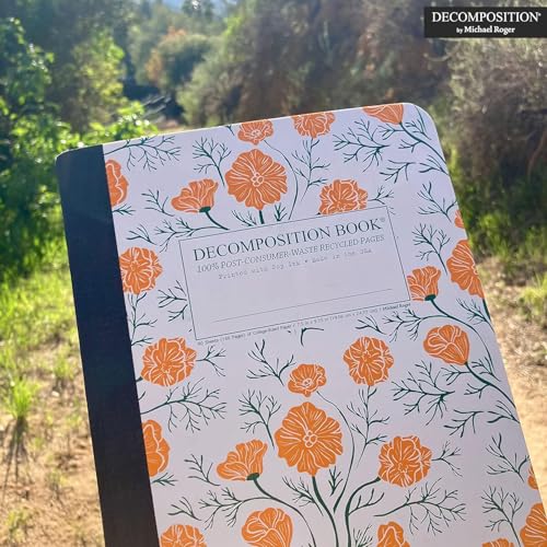 Decomposition California Poppies College Ruled Composition Notebook - 9.75 x 7.5 Journal with 160 Lined Pages - Cute Notebooks for School Supplies, Home & Office - 100% Recycled Paper - Made in USA - color: California Poppies