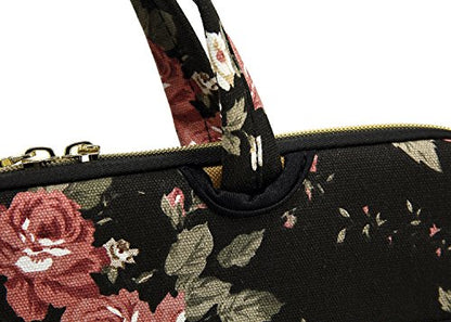 kayond Black C Rose Patten water resistant Laptop Shoulder Messenger Bag Case Sleeve for 14 Inch 14.1 Inch Laptop,Laptop Briefcase - color: Black C Rose, size: 14-14.1 Inch