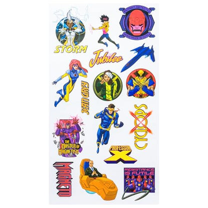 Silver Buffalo Marvel X-Men Jubilee Sentinels, Plastic Water Bottle, 32oz | Storm, Jean Grey, Rogue, Wolverine, Magneto, Cyclops, Beast, Twist Spout, Stickers, You Stick Yourself, Professor X - color: X-Men