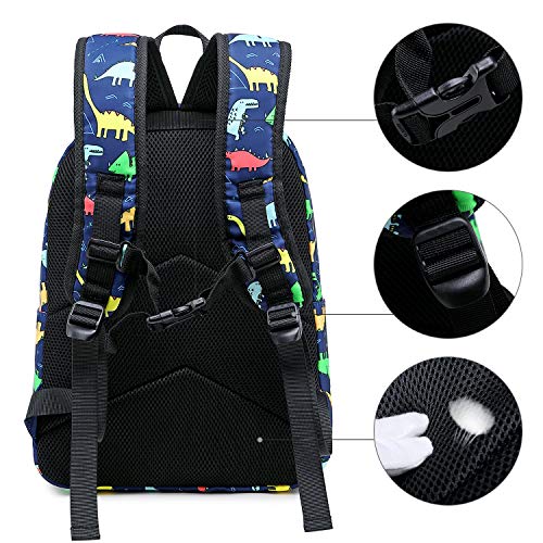 CAMTOP Backpack for Kids, Boys Preschool Backpack with Lunch Box Toddler Kindergarten School Bookbag Set (4-7Years,Dino-Navy Blue, 15/''(L)x11.8/''(H)*5.1/''(W)) - color: Dinosaur Navy Blue