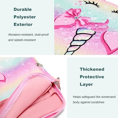 Octsky Kids Tablet Carrying Sleeve - 12.5 Inch Protective Bag with Shoulder Strap, Soft Lining - color: Butterfly Lake