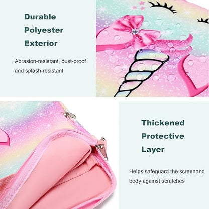 Octsky Kids Tablet Carrying Sleeve - 12.5 Inch Protective Bag with Shoulder Strap, Soft Lining - color: Butterfly Lake