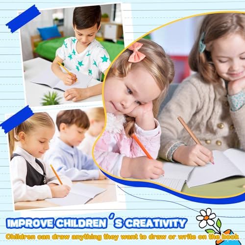 Henoyso 6 Pack Primary Composition Notebook for Kids, K-2 Journal with Half Blank Half Lined Pages, Draw and Write Journal for Kindergarten, 1st & 2nd Grade, Rainbow Color Covers - color: Rainbow