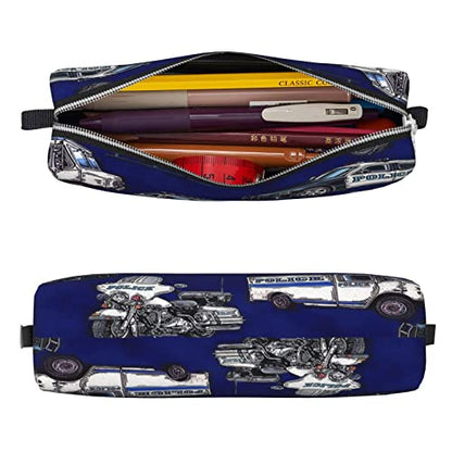 Pencil Case Police Car Big Capacity Pen Case Pencil Bag Pouch Holder Box for School Office Girls Boys Adult