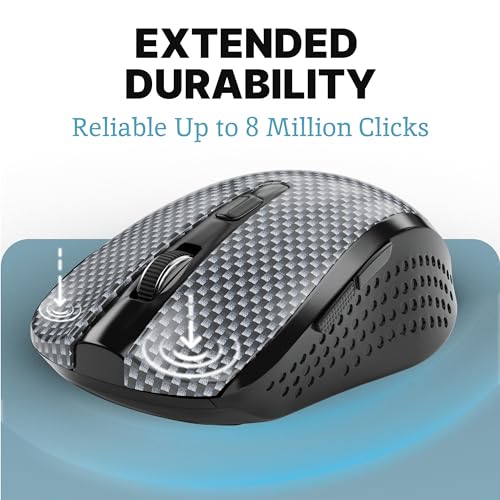 무소음 무선 마우스 - 컴퓨터 마우스 무선, 노트북용 마우스, USB 마우스, 크롬북용 마우스, 무선, 마우스 Inalambrico, PC 마우스, 컴퓨터 마우스, 조용한 마우스 - color: 그레이 & 블랙.
