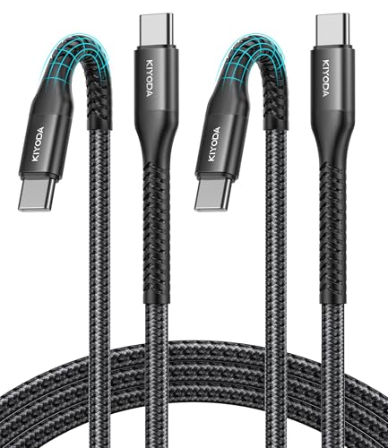USB C to C Cable 60W Fast Charging [2Pack 6FT], USB C to USB C Cable for CarPlay, Super Durable USB Type C iPhone Charger USBC Cord for iPhone 17/16/15/Pro Max, Samsung Galaxy S26 and More-Upgraded - color: Black, size: 6FT, style: USB C to USB C