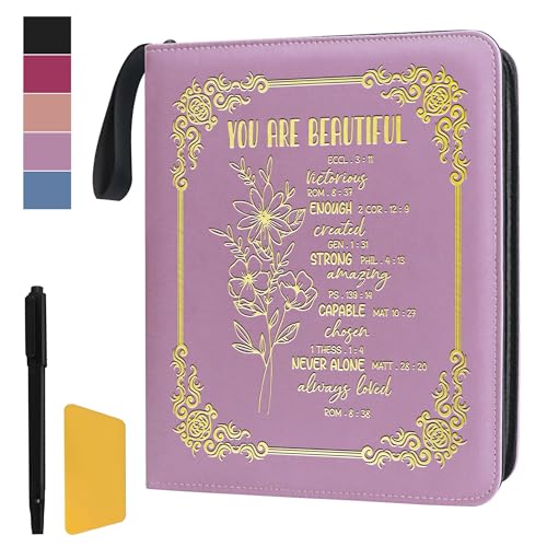 Easter Gift You Are Beautiful Zipper Photos Binder Album 3x5 4x6 5x7 6x8 DIY Magnetic Photo Album for Women Religious Gifts Inspirational Gifts.（Album Beautiful-light purple） - color: Album Beautiful-light purple
