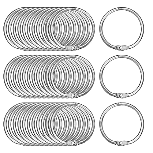 Antner 1.5 Inch (48 Pack) Loose Leaf Binder Rings, Nickel Plated Metal Book Rings Binding Rings Keychain Key Rings Index Card Rings Flashcard Rings Paper Rings for Office School Home - size: 1.5 Inch-48 Pieces