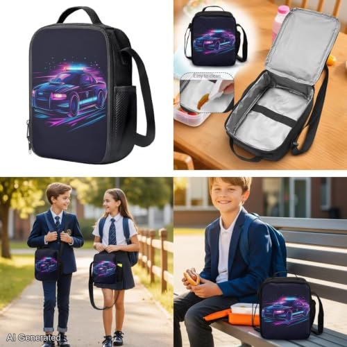 Cool Race Car Backpack for Boys Girls 4-18 Kids Backpack with Lunch Box and Aesthetic Pencil Case 4 in 1 Set Bookbag for Elementary Kindergarten Large Capacity School Bag with Compartments - color: Cool Race Car