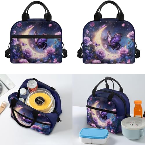 Floral Butterfly Backpack for Girls Boys Backpack with Lunch Box Water Bottle Pouch and Soft Pencil Case 4PCS Set Cute Bookbag with Side Pocket 17" Large School Bag Kids Back to School Gifts - color: Floral Butterfly