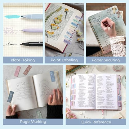 53 Pcs Bible Study Supplies, Bible Study Kit Journaling Supplies with 12 Bible Highlighters No Bleed and Tabs, 6 Pens, 6 Bookmarks, Books of the Bible Sticker and More, Christian Gifts for Women - color: Morandi