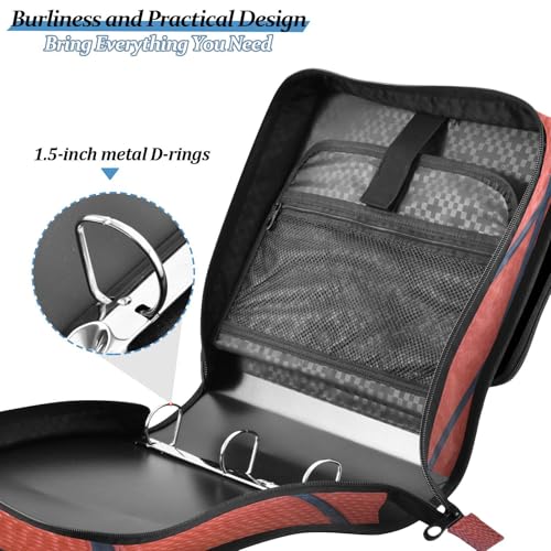 Kcldeci Personalized Zipper Binder 3 Ring，Closeup Basketball Texture Custom Zipper Binder Organizer 1.5inch for School and Office Expanding File Folder - color: A16