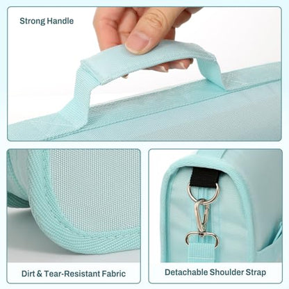 SUNEE Zipper Binder 3 Ring, 3 Inch O-Ring with Handle and Shoulder Strap, 600-Sheet Capacity, 5-Tab Expanding File Folder, Multi-Pockets for Middle School Organizer Binder with Zipper, Sky Blue - color: Sky Blue