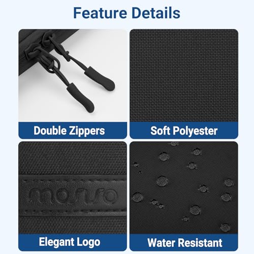 MOSISO Laptop Sleeve Compatible with MacBook Neo 13 inch 2026 A3404 / Air 13.3 13.6 M5 M4 M3 M2 M1 / Pro 13 M2 M1, 360 Degree Protective Computer Sleeve Bag with Vertical Pocket&Small Case, Black - color: Black