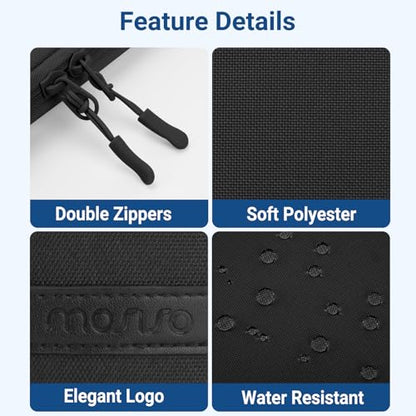 MOSISO Laptop Sleeve Compatible with MacBook Neo 13 inch 2026 A3404 / Air 13.3 13.6 M5 M4 M3 M2 M1 / Pro 13 M2 M1, 360 Degree Protective Computer Sleeve Bag with Vertical Pocket&Small Case, Black - color: Black