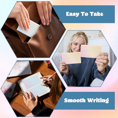 100 Pack Ruled Index Cards 3x5 Gradient Colored Index Cards Heavy Weight Note Cards 180gsm Flashcards Double Sided Notecards Lined Recipe Cards for Studying Drawing