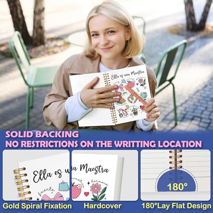 JUDFNCDE Spanish Teacher Appreciation Gifts Spiral Notebook 5.5 x 8.3 for Work Study, Regalos Para Maestras Mujeres, Maestra Gifts Hardcover Notebook Journal for Women - color: Spanish Teacher