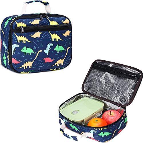 CAMTOP Backpack for Kids, Boys Preschool Backpack with Lunch Box Toddler Kindergarten School Bookbag Set (4-7Years,Dino-Navy Blue, 15/''(L)x11.8/''(H)*5.1/''(W)) - color: Dinosaur Navy Blue
