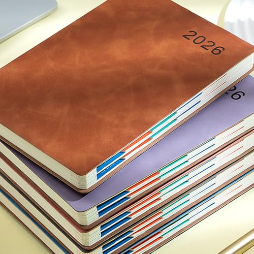 2026 Day Planner 2026 Leather Academic Journal Notebook with 360 Pages Lined for Men Women Daily Scheduling Planning Student Study Schedule Organiser - color: B