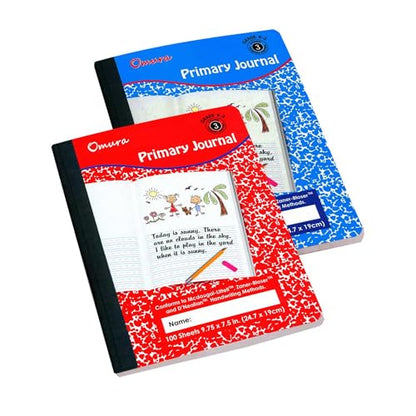 24 Pack Primary Journal Grades K-2 Half Page Ruled Composition Notebook I 200 Pages (100 Sheets) / Primary Writing Journal I Back to School Supplies I Primary Composition Notebook for Preschool Kids