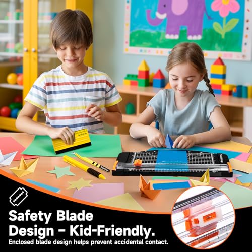 TECKWRAP Paper Cutter & A4 Trimmer – Straight Cutter for Paper with Craft Tool Kit, Squeegee, Removal Pen & Tweezers for Scrapbooking, DIY Crafts, Card Making, Labels, Gift Cards, Cardstock & Photos