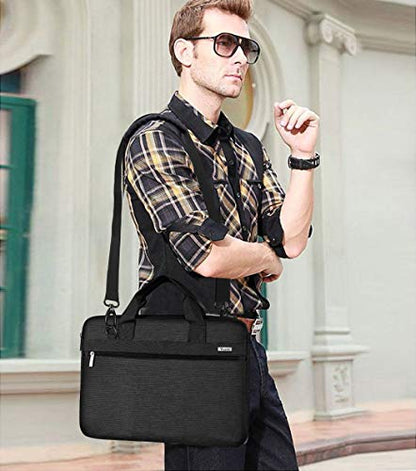Voova Laptop Bag 15.6 Inch, 360° Protective Laptop Case Sleeve Compatible with MacBook Air 15 M2/M3/M4, MacBook Pro 15/16, 15-16” Lenovo Dell Hp, Waterproof Computer Bag Slim Briefcase, Black - color: Black, size: 14-15.6 inch
