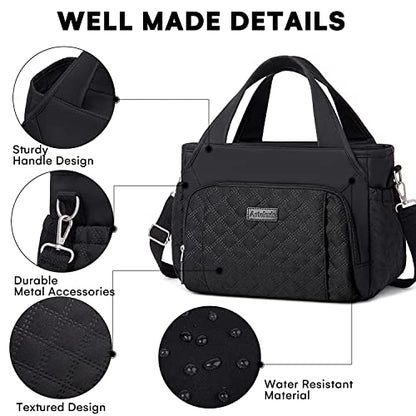 Artelaris Insulated Lunch Bag for Women,Leak-Proof Cooler Lunch Box, Cooling Tote for Adult,with 7 Pockets,Adjustable Strap(15 Liters) - color: A.Black