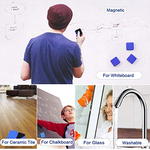 Dry Erase Erasers, 36 Pack Magnetic Whiteboard Eraser Chalkboard Eraser Dry Eraser for Classroom Office and home (Blue) - color: 36pcs Blue1