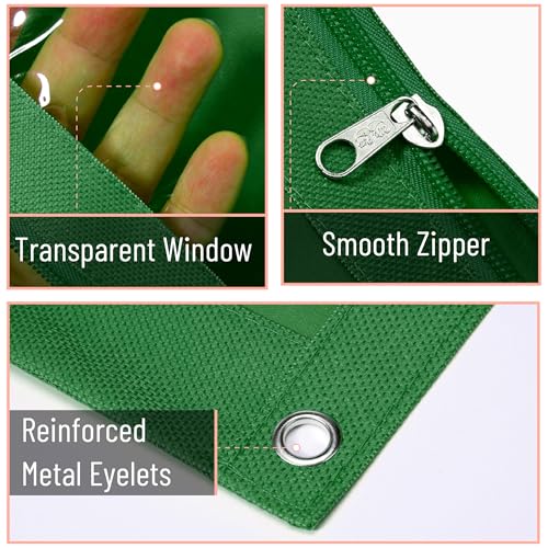 Mr. Pen- Pencil Pouch for 3 Ring Binder, 2 Pack, 10"x6.75", Smooth Zipper | Clear Window, Large Capacity Pencil Case with 3 Reinforced Grommets for School, Office, Supplies Storage | Clear Window, Large Capacity Pencil Case with 3 Reinforced Grommets for