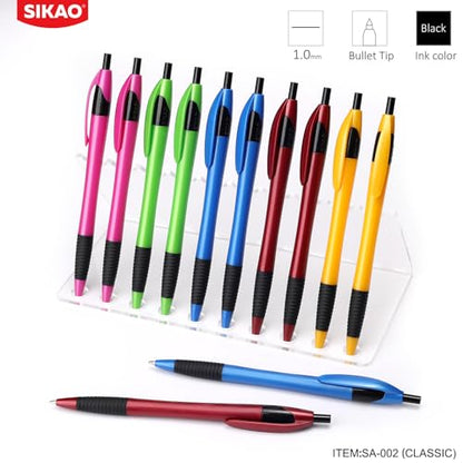 Pens Bulk, 60 Pack Gripped Slimster Ballpoint Pens Black Ink | 1.0mm Smooth Writing No Bleed No Skip, Click Pens with Comfort Grip for Teachers, Students, Servers, School & Office Use - style: Classic