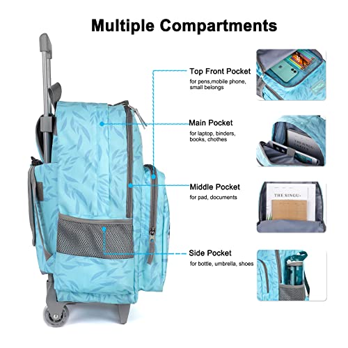 Tilami Rolling Backpack 18 inch Double Handle with Lunch Bag Wheeled Kids Backpack for Girls and Boys, Koala - color: Koala