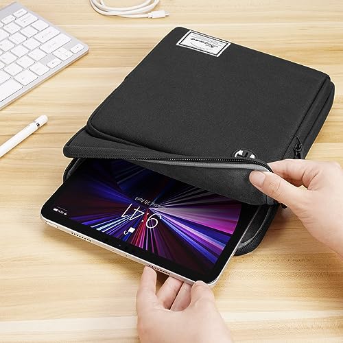 KIZUNA Tablet Sleeve Case 10 Inch Water Resistant Shoulder Messenger iPad Bag for 9.7" 10.5" 11" iPad Pro M2/10.9" iPad A14 Air 5/10.5" Surface Go 3/10.5" Samsung Galaxy Tab A S6/Huawei,Black - color: Black