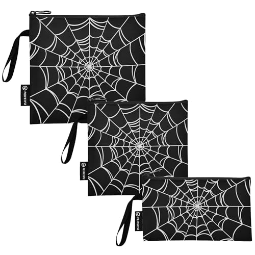 Reusable Food Storage Bags Goth Spider 3 Pack Set Lunch Bag Compact Sandwich Snack Bag Small Medium Large for Lunch, Travel & Organization - color: Bag 19