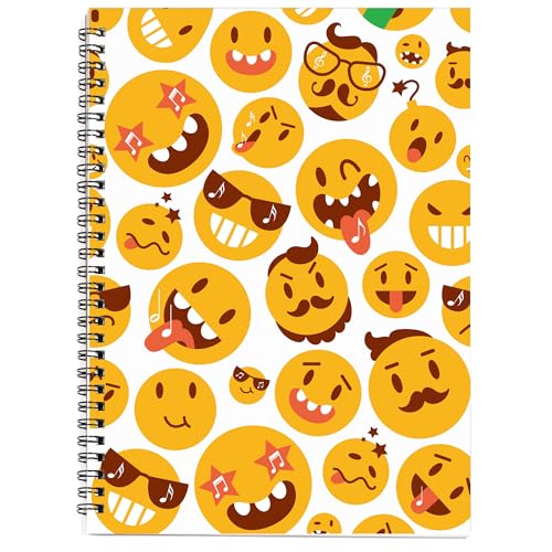 MAXCURY Blank Sheet Music Composition Manuscript Staff Paper Art Music Notebook Black 100 Pages 26x19cm (FunnyEmojis/White) - color: FunnyEmojis/White