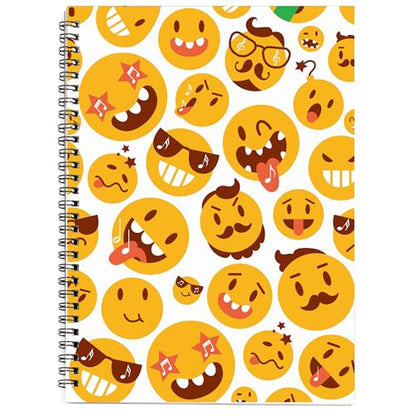 MAXCURY Blank Sheet Music Composition Manuscript Staff Paper Art Music Notebook Black 100 Pages 26x19cm (FunnyEmojis/White) - color: FunnyEmojis/White