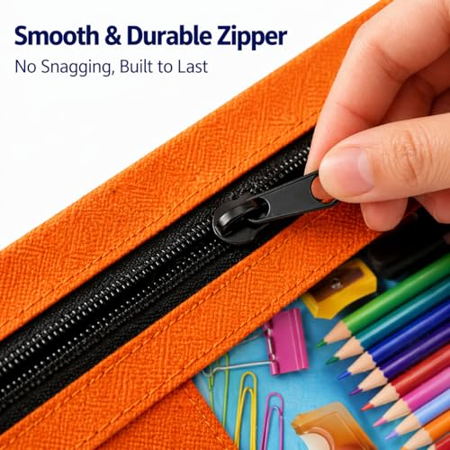 Pencil Pouch Bulk 36 Pack, Pencil Pouch for 3 Ring Binder, Pencil Bags | Binder Pencil Pouch, Zipper Pencil Pouch with Clear Window, 3 Hole Fabric Pencil Pouches Bulk for Classroom, School & Office