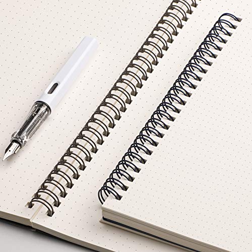 EMSHOI Dotted Spiral Journal Notebook, 2 Pack, 320 Pages, B5 (7.4" x 10") | 100 GSM Thick Paper, Flexible Plastic Cover, for Journaling, Planning, Tracking & Sketching (Brown & Blue) - color: Brown Blue, style: B5-Dotted
