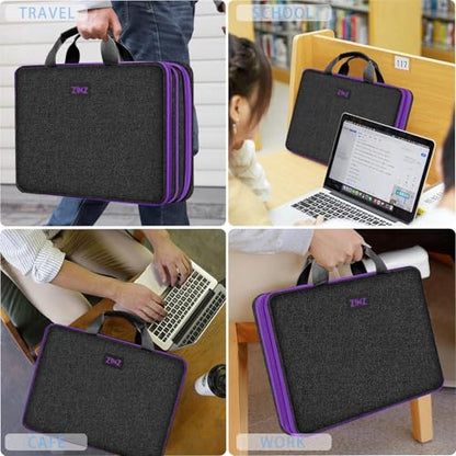 ZINZ Slim Expandable Laptop Case 15.6 Inch Sleeve Upgraded Protective Durable Recycled Carrying Case Compatible with MacBook 15" & 16" and Most 15" 15.6" 16" Notebook,BK01PU01 - color: Bk01pu01, size: 15.6"